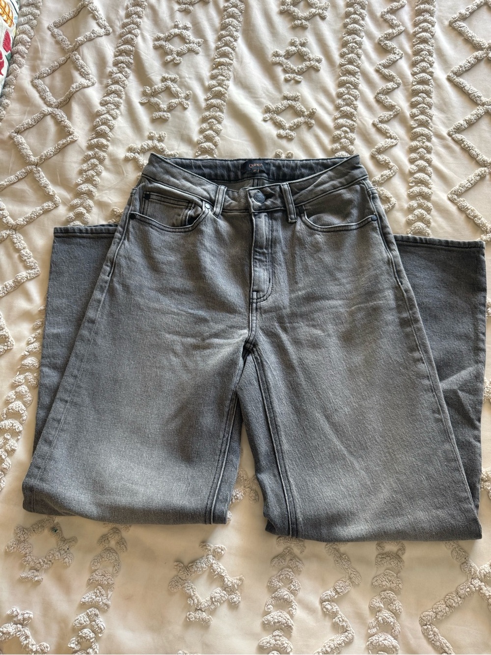 Quince Organic Cotton Bella Stretch Wide Leg Jeans W27 28inseam - Greyed Out - Picture 7 of 10